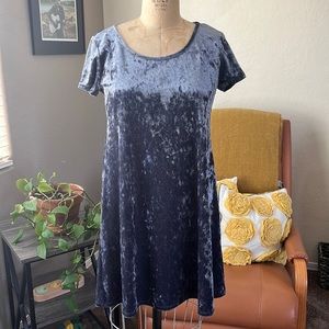 Sociallite Slate Blue crushed Velvet dress